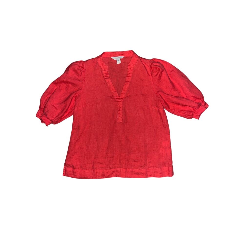 Lilly Pulitzer Mialeigh Linen Top Cane Coral Sz 6